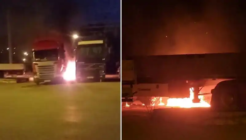 Park Halindeki Tırları Ateşe Veren Gizemli Olay: Gözaltılar Yapıldı!