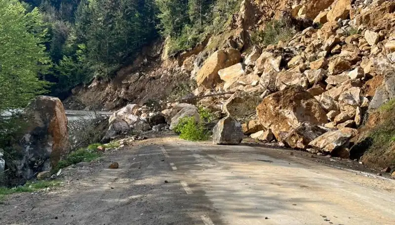 Giresun’da Dikkat Çeken Heyelan Olayı: Yol Ulaşımına Engel Oldu