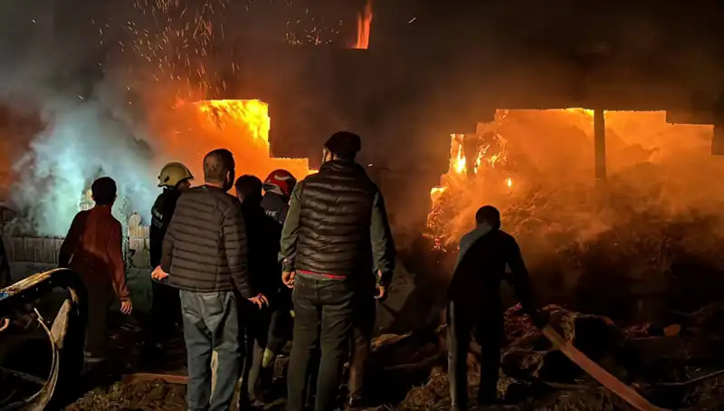 Bolu'da Kasvetli Bir Yangın: İki Ahır Küllerine Döndü